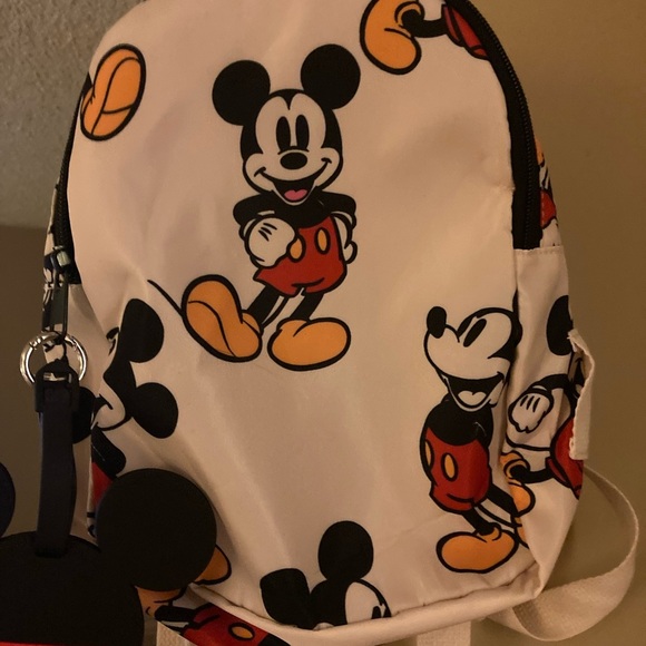 Mickey Mouse Disney Mini Back Pack with Disney Luggage Tag Mickey Mouse Bag - Picture 3 of 4